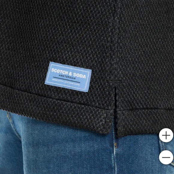 NWT Scotch & Soda Men's Jersey Short Sleeve Button Up Shirt Black L - Picture 5 of 6